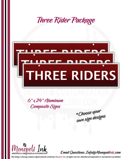6"x24" Aluminum Composite Rider Panel Packages Double-Sided