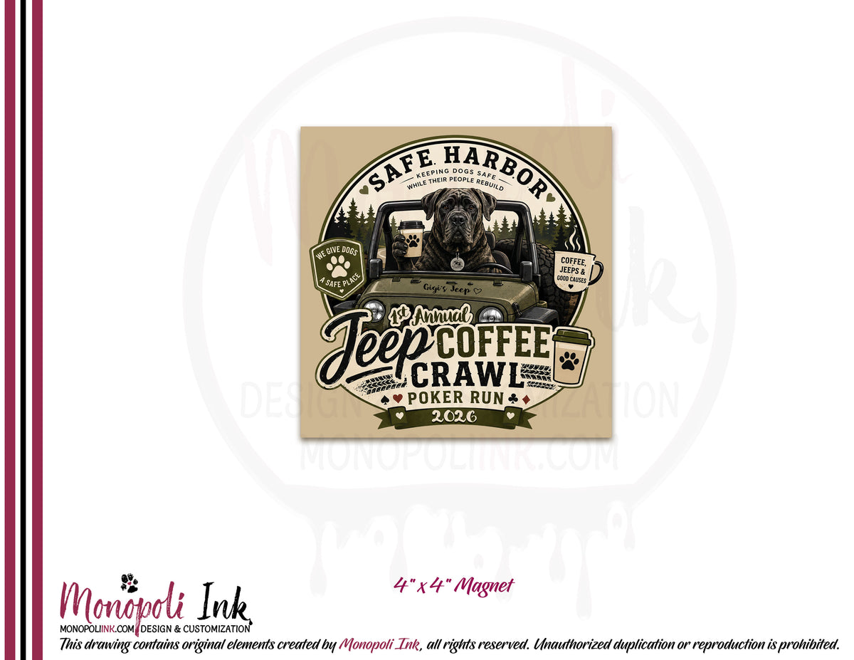 Safe Harbor Jeep Coffee Crawl Magnets