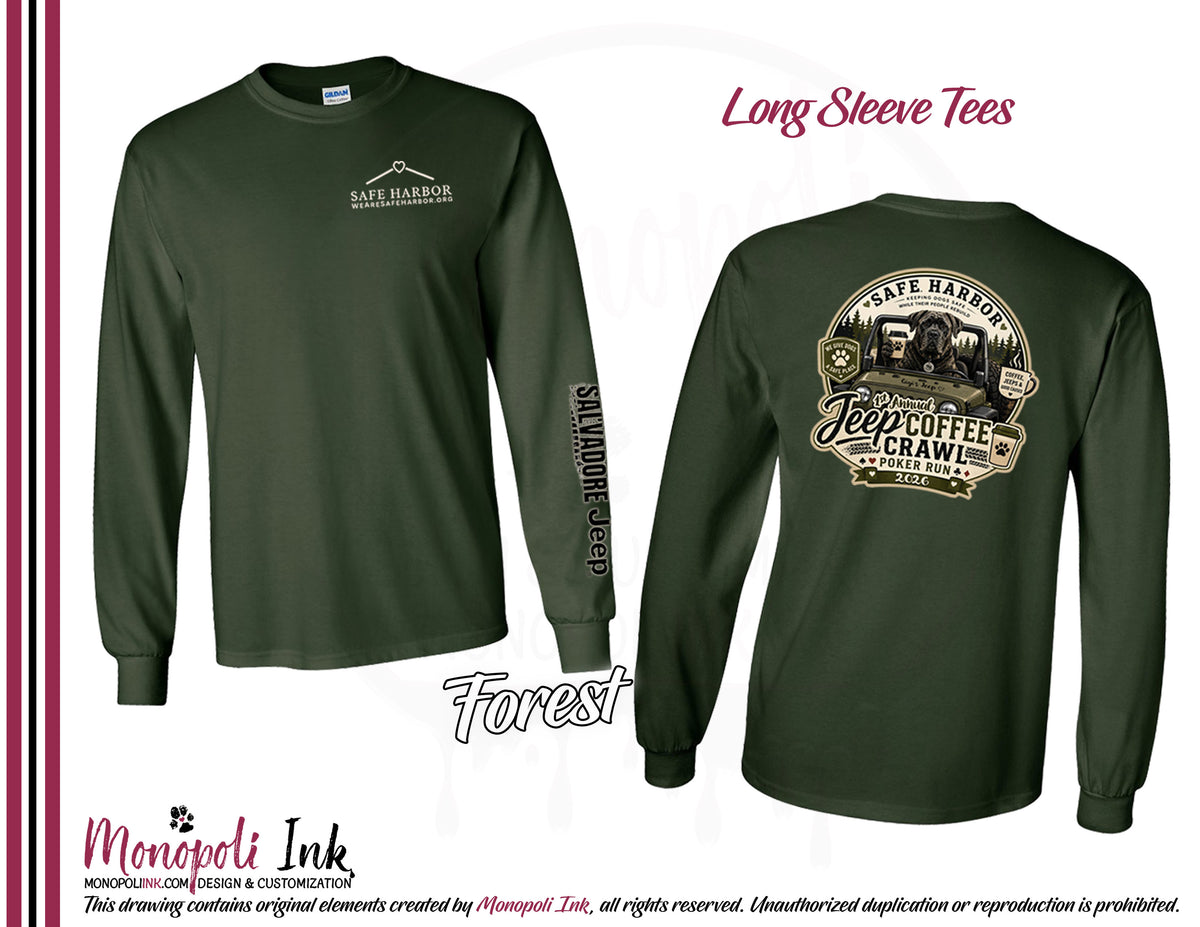Safe Harbor Jeep Coffee Crawl Long Sleeve Tees