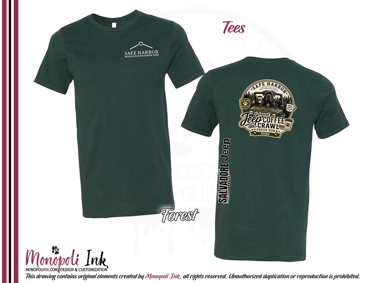 Safe Harbor Jeep Coffee Crawl SS Tees