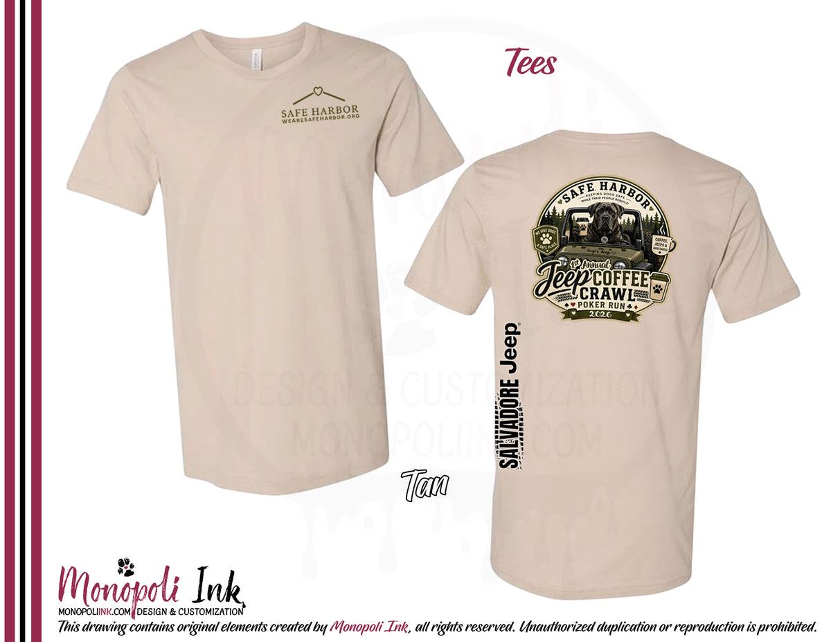 Safe Harbor Jeep Coffee Crawl SS Tees