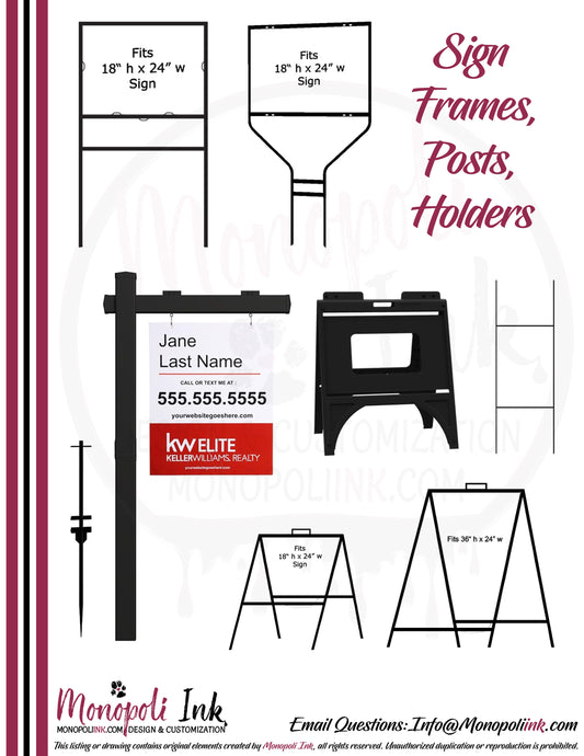 Real Estate Sign Frames, Posts, & Holders