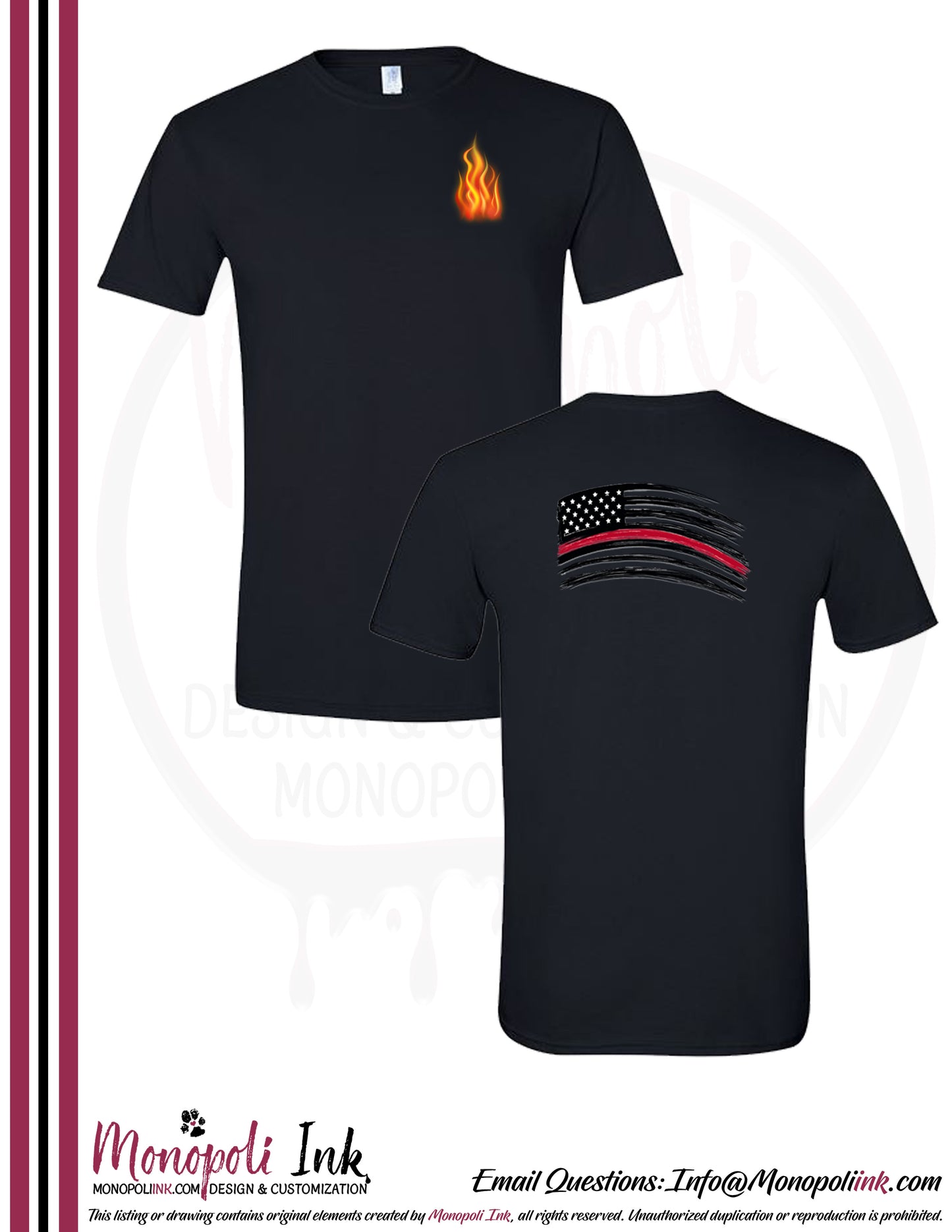 Customizable Fire Fighter Tees - Multiple Designs