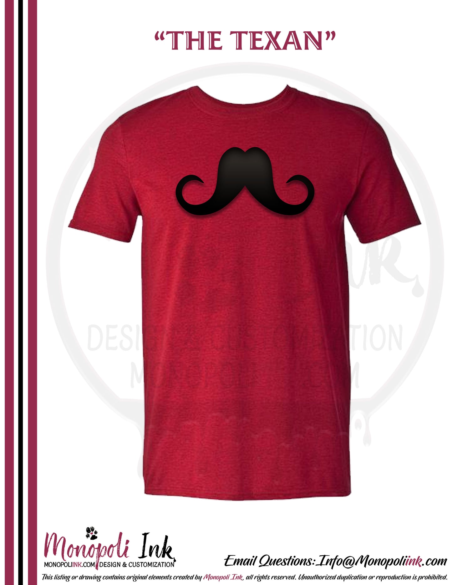Mustache Tees - Red