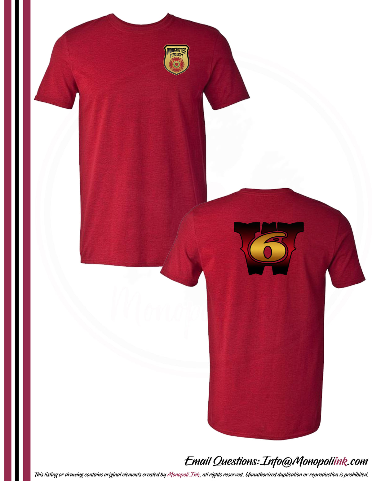 Worcester Fire Department W6 Tees