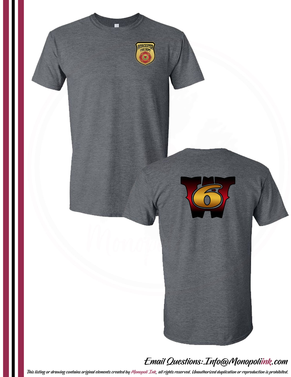 Worcester Fire Department W6 Tees