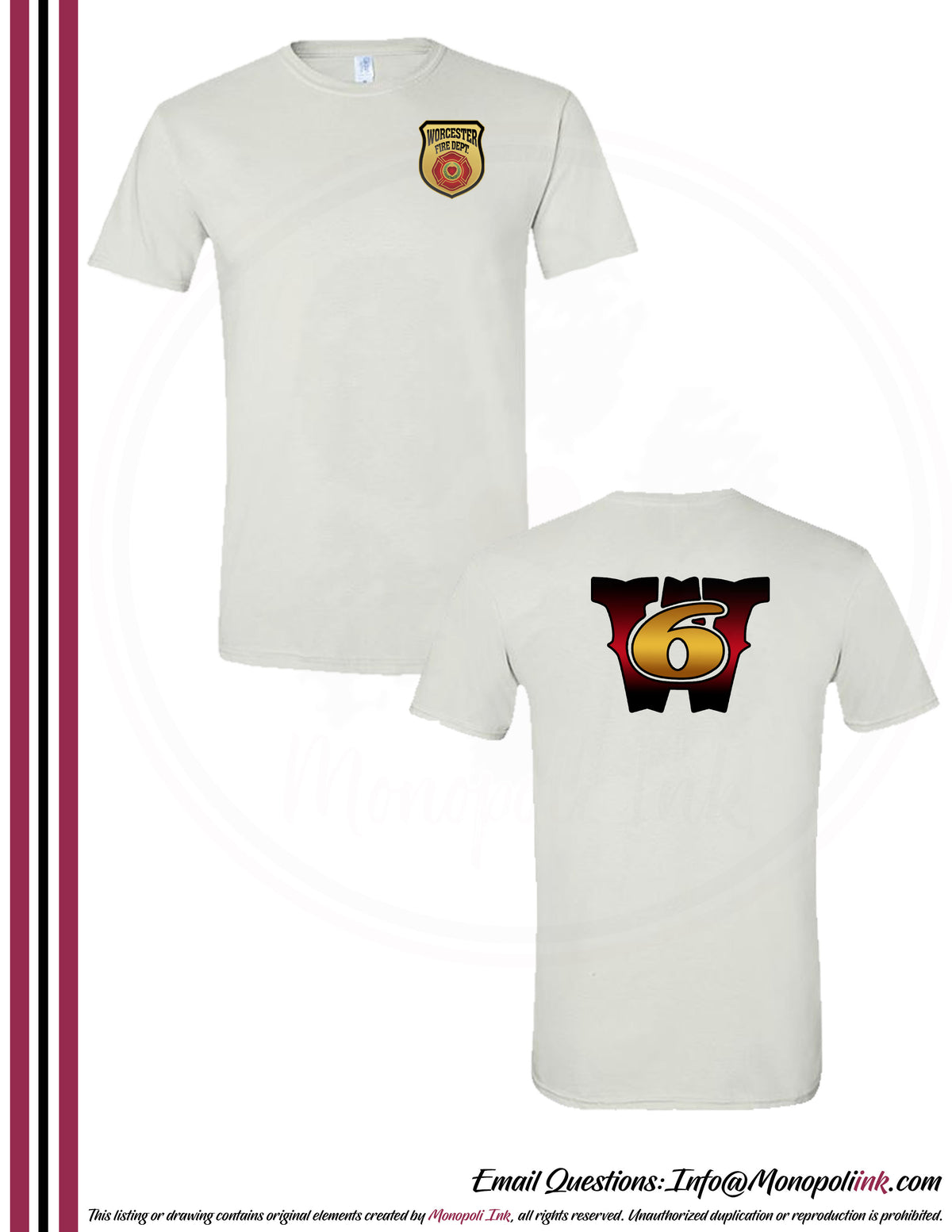 Worcester Fire Department W6 Tees